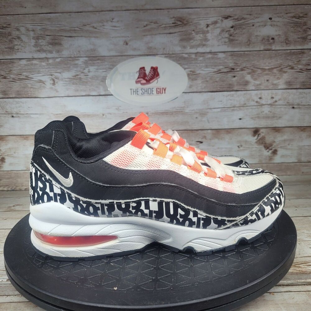 Nike Air Max 95 Print "Just Do It" Sneakers Youth 4.5Y Black White Breathable